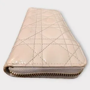 Dior Bags Lady Dior Cannage Large Patent Leather Ziparound